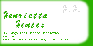 henrietta hentes business card